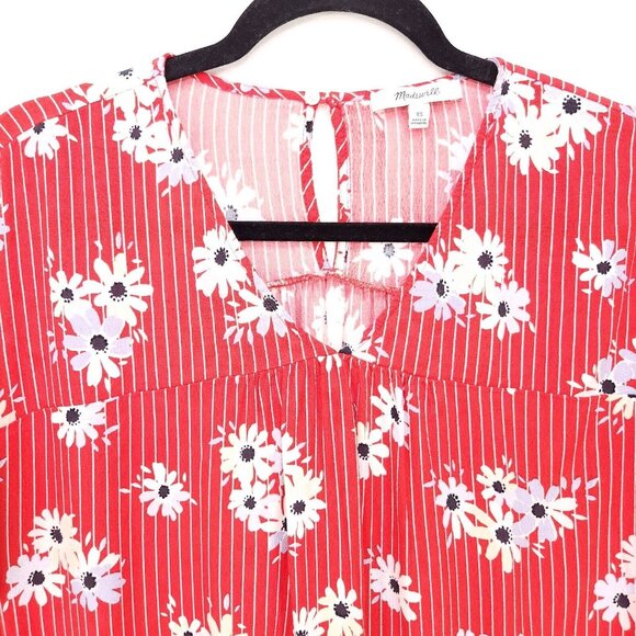 Madewell Rhyme Top in Daisy Society Blouse Size XS Flowy Drape Style Oversized - Picture 4 of 13
